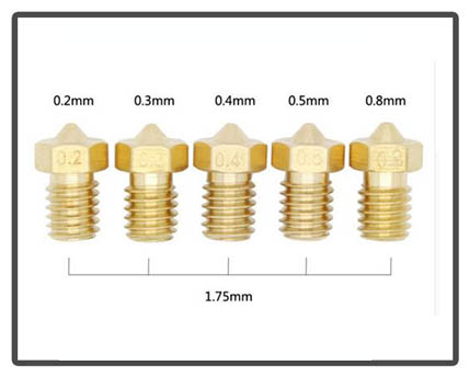 3d printer nozzle V6 V5 j head brass nozzle 0.2 0.3 0.4 0.5 0.8mm For 1.75 or 3.0mm supplies extruder
