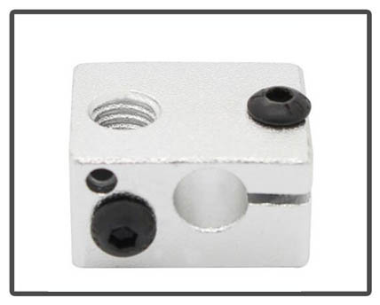 3d printer Aluminium Heat Block V6 J-head Makerbot MK7 or MK8 Extruder 16mmx16mmx12mm