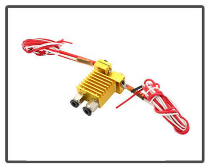 Chimera Extruder with Wires - Multi-extrusion V6 Dual Head Extruder HotEnd, 0.4mm Nozzle, 1.75mm